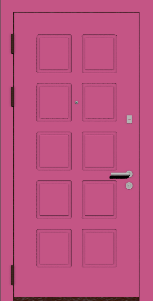 Металлическая входная дверь с отделкой эмаль розовая 